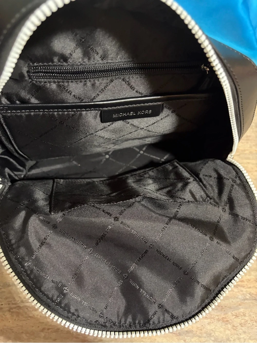 Michael Kors Blue and Black Nylon Small Backpack